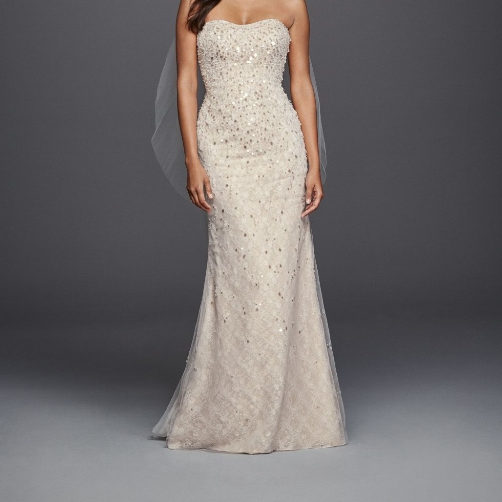 GALINA SIGNATURE Beaded Wedding Dress: Solid White